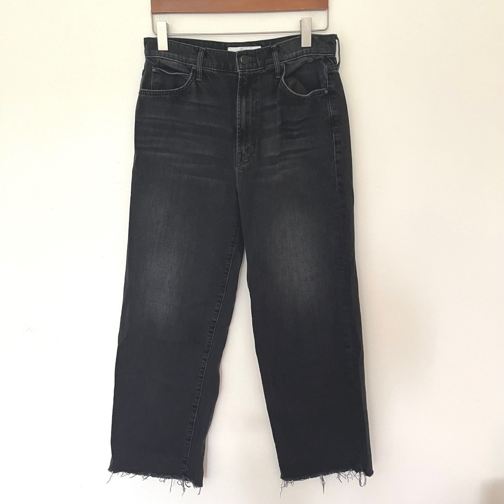 Mother Superior The Spitfire Ankle Fray Black Magic High Waisted  Jeans 28